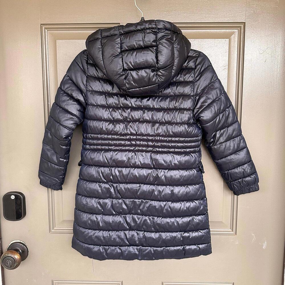 Zara Navy Long Puffer Parka Coat 7 - Picture 4 of 4